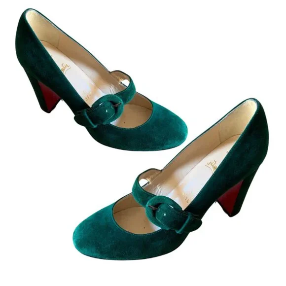 Christian Louboutin Fyalta Velour Suede Pumps EUC Size 37 - Picture 3 of 11